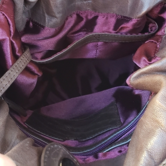 David & Scotti Brown Leather Over the Shoulder Bag - Picture 6 of 11